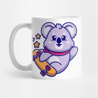 Cute koala play skateboard cartoon Mug